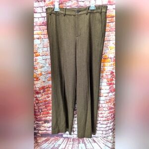 Lauren Ralph Lauren Sanderson Pants Women Petite Brown Chevron Wool Flat Front